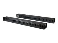 Startech Vertical Cable Organizer with Finger Ducts - Vertical Cable Management Panel - Rack-Mount Cable Raceway - 0U - 6 ft. (CMVER40UF) - Káblový organizér - 1.83 m - čierna - 40U - pre P/N: RK2537BKM, RK4242BK24, RK4242BK30