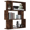 vidaXL Knižnica/paraván dymový dub 80x24x96 cm spracované drevo