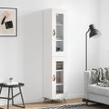 vidaXL Vysoká skrinka biela 34,5x34x180 cm spracované drevo