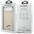 Puzdro Karl Lagerfeld Magsafe PU s kolíkmi s hlavami Karl&Choupette a kovovými tlačidlami fotoaparátu pre iPhone 17 Air béžová