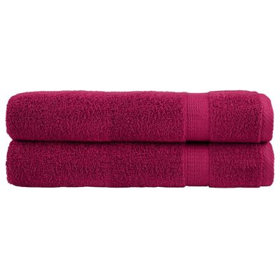 vidaXL Prémiové uteráky do sauny SOLUND 2ks bordové 80x200 cm 600 g/m2