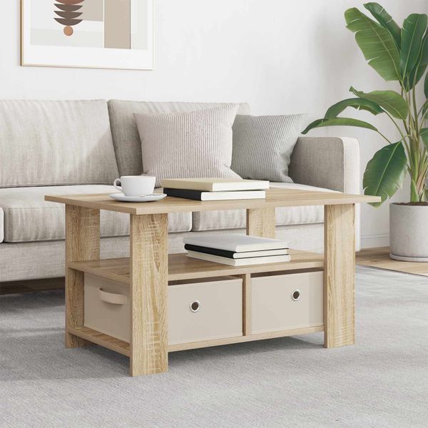 vidaXL Konferenčný stolík Sonoma dub 77 x 55 x 42 cm Kompozitné drevo