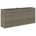 vidaXL Záhradné kvetináče 2 nádoby 2 ks sivé 90x20x40 cm polyratan