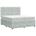 vidaXL Posteľ boxspring s matracom Svetlosivá 200 x 200 cm Zamat