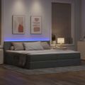 vidaXL LED úložná posteľ s matracom Svetlosivá 200 x 200 cm Látka