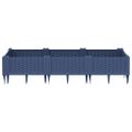 vidaXL Záhradný kvetináč s kolíkmi modrosivý 125x40x28,5 cm PP