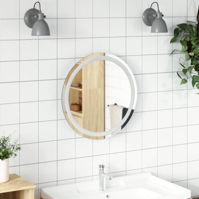 vidaXL Zrkadlo do kúpeľne s LED Priehľadná Ø 50 cm tvrdené sklo