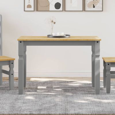 vidaXL Jedálenský stôl Corona sivý 112x60x75 cm borovicový masív