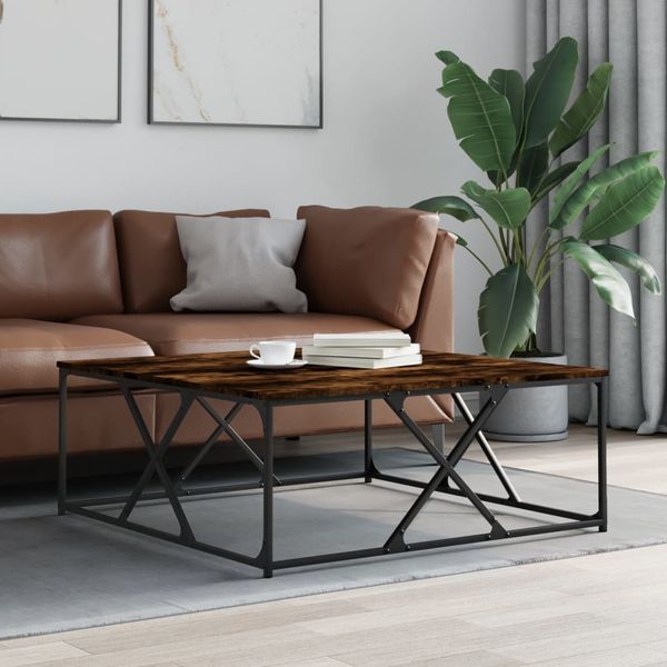 vidaXL Konferenčný stolík dymový dub 100x100x40 cm kompozitné drevo