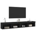 vidaXL TV skrinky s LED svetlami 2 ks čierne 100x30x30 cm