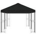vidaXL Záhradný altánok 6 x 3 m Čierna Polyester a oceľ 190 gsm