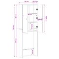 vidaXL Toaletná skriňa BREDA Dymový dub 66 x 25,5 x 190 cm
