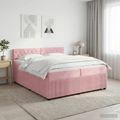 vidaXL Posteľ boxspring s matracom Ružová 200 x 200 cm Zamat