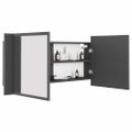 vidaXL LED kúpeľňová zrkadlová skrinka sivá 100x12x45 cm akryl