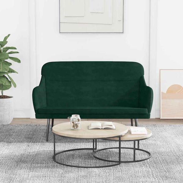 vidaXL Lavička tmavozelená 110x76x80 cm zamat