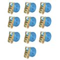 vidaXL Upínacie popruhy s račňou 10 ks, 2 tony, 6mx38mm, modré