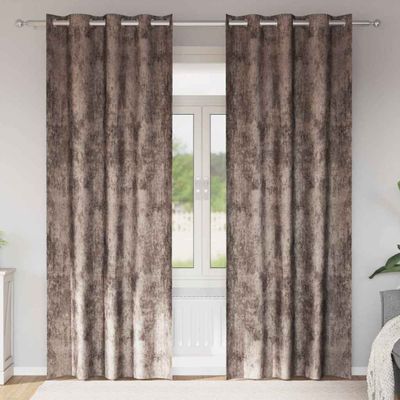 vidaXL Sametové závesy 2 pcs Kapučínová 225 x 140 cm Zamat