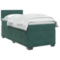 vidaXL Posteľ boxspring s matracom Tmavozelená 100 x 200 cm Zamat