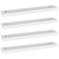 vidaXL Terasové nástenné police 4 ks biele 80x15x4 cm MDF