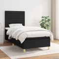 vidaXL Posteľný rám boxspring s matracom čierny 80x200 cm látka