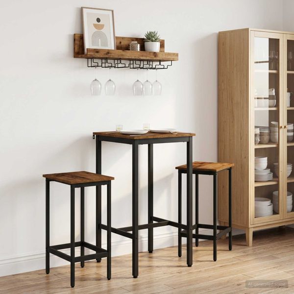 vidaXL Barový stôl 52 x 52 x 110 cm Kompozitné drevo Staré drevo