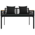 vidaXL Vonkajšia lavička 2 -Seater 117 x 54 x 74.5 cm polyratan Čierna