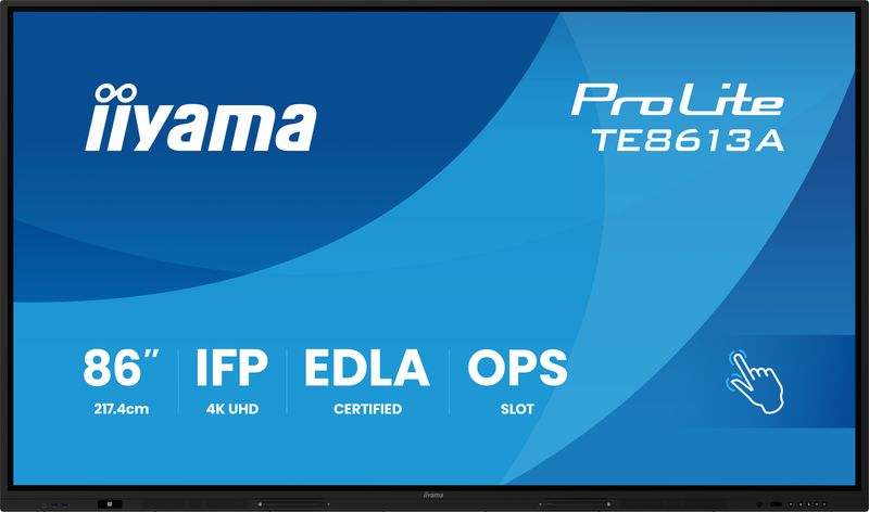 86'' iiyama TE8613A-B2AG: IPS, 4K, 40P, USB-C, EDLÁ