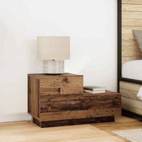 vidaXL Nočný stolík Staré drevo 70 x 36 x 40,5 cm Kompozitné drevo
