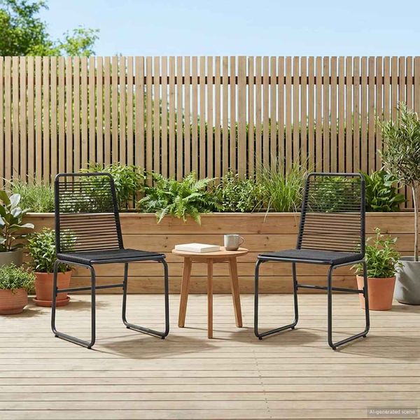 vidaXL Záhradné kreslá 2 pcs Čierny 48 x 55 x 89,5 cm Ratan