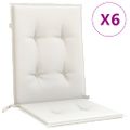 vidaXL Vankúše na stoličky 6 ks krémová melanž 100x50x4 cm látka