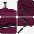 vidaXL Slnečník 294 x 200 x 270 cm Polyester a hliník Bordeaux červená