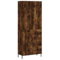 vidaXL Vysoká skrinka dymový dub 69,5x34x180 cm spracované drevo