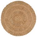 vidaXL Ručne pletený okrúhly koberček z juty, 90 cm