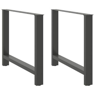 vidaXL Nohy k jedálenskému stolu, antracitové, 2 ks, 90 x (72-73) cm, oceľové