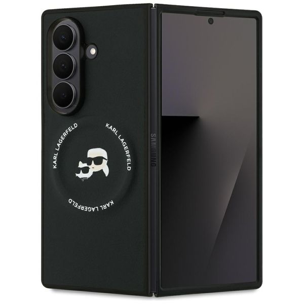 Karl Lagerfeld Karl&Choupette Logo MagSafe puzdro pre Samsung Galaxy Z Fold7 čierne