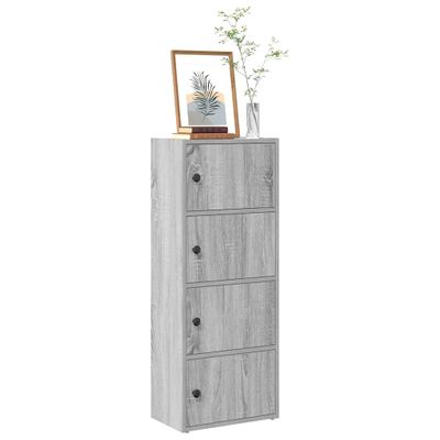 vidaXL Knižnica sivá sonoma 40x24x102 cm kompozitné drevo