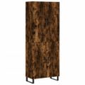 vidaXL Vysoká skrinka dymový dub 69,5x34x180 cm spracované drevo