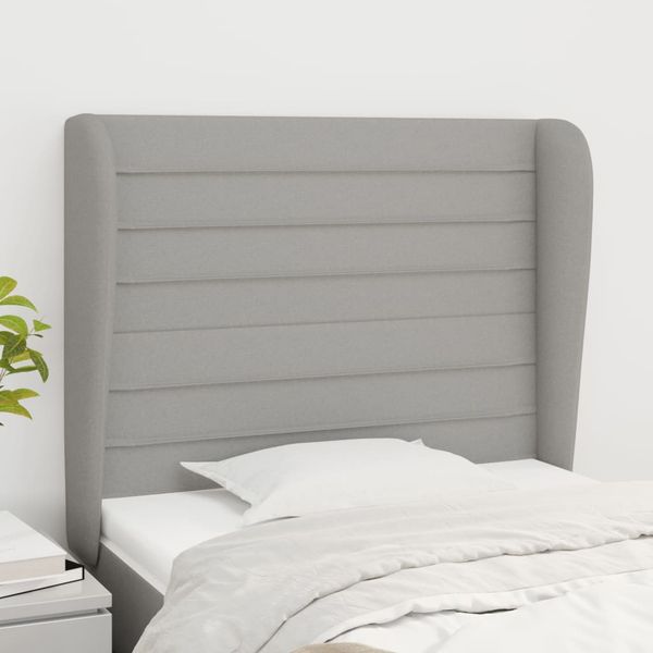 vidaXL Čelo postele so záhybmi bledosivé 93 x 23 x 118/128 cm látka