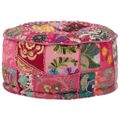vidaXL Patchwork taburetka z bavlny okrúhla 40x20 cm ružová