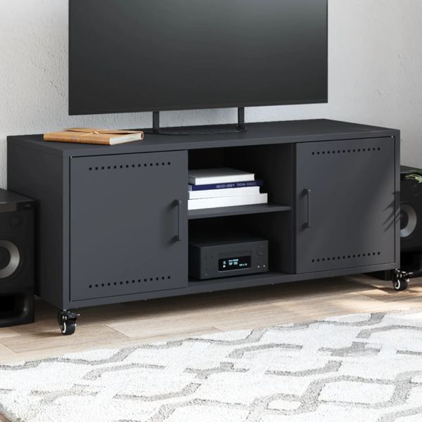 vidaXL TV skrinka antracit 100,5x39x43,5 cm oceľ