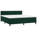 vidaXL Posteľný rám boxsping s matracom tmavozelený 160x200 cm zamat