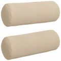 vidaXL Podložkové vankúše 2 pcs Krémová Ø 25 x 70 cm Mikrovlákno