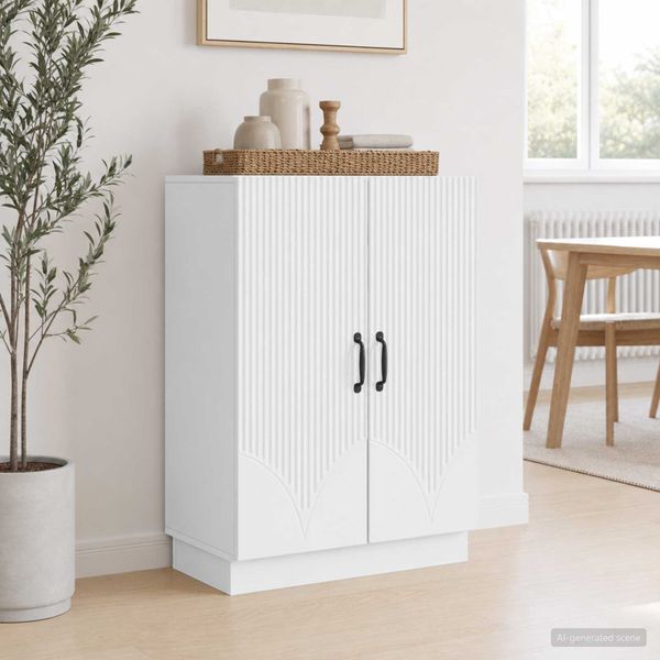 vidaXL Servírovacia skriňa Biela 66 x 34,5 x 87 cm Kompozitné drevo