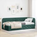 vidaXL Rohový rám postele Tmavozelená 90 x 200 cm Zamat