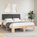 vidaXL Rám postele s čalúneným čelom Tmavo šedá 150 x 200 cm