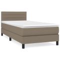 vidaXL Posteľný rám boxsping s matracom sivohnedý 80x200 cm látka