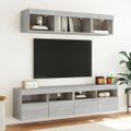 vidaXL TV nástenná skrinka s LED svetlami sivá sonoma 80x30x40 cm