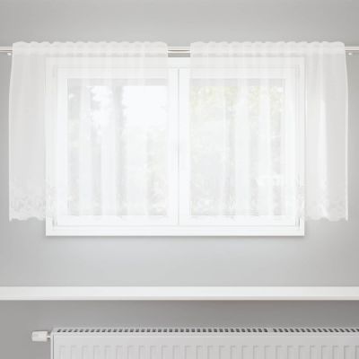 vidaXL Čipková záclona so záclonami Biela 80 x 150 cm Polyester
