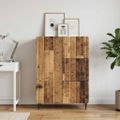 vidaXL Servírovacia skriňa so zásuvkou Staré drevo 66 x 34,5 x 91,5 cm