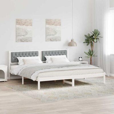 vidaXL Rám postele Svetlosivá 200 x 200 cm Masívne borovicové drevo